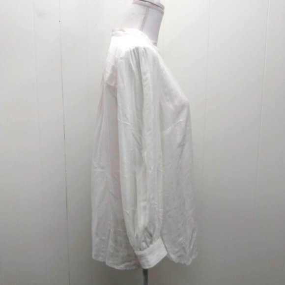 Anthropologie Womens 12 White Linen Blend Button - Picture 3 of 5